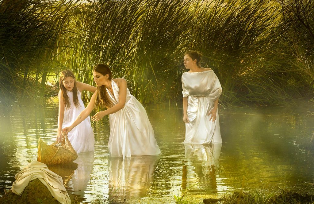 Daughter of Pharaoh And the daughter of Pharaoh came down to bathe in the river; and her maidens walked along by the river-side; and she saw the ark among the flags״ Exodus 2 5